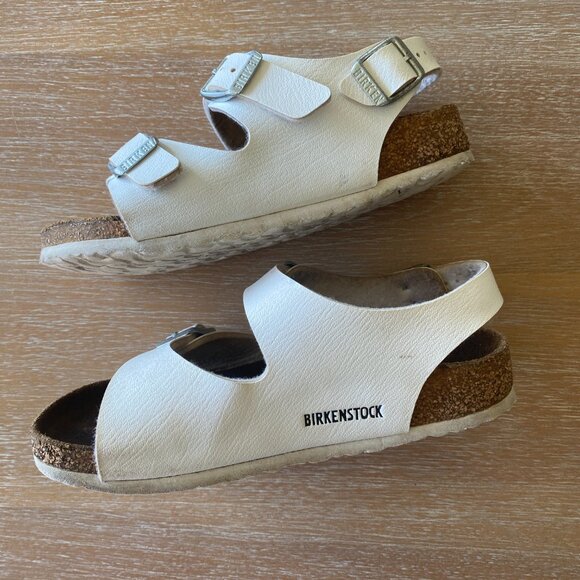 Birkenstock White Roma Child 3-Buckle Adjustable | Size 29 (US 11) - Picture 8 of 13